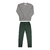 Conjunto Blusa Malhão Texturizado e Calça Sarja Verde Escuro Casual Paraiso - comprar online