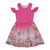 Vestido de Tricoline Estampada Safari Pink Paraiso 12525
