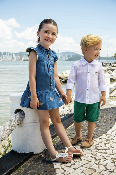 Conjunto Bebê Menina Verão Body Tricot E Short Jeans 2 peças Tam M a GG - Paraíso - Loja de Roupa Infantil Para Meninas, Meninos e Bebês
