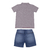 Conjunto De Shorts Jeans Com Camiseta De Malha Gola Polo Mescla 12384 - comprar online