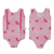 Body Feminino Curto Linha Praia Estampado Rosa Le Bhua Lb12721