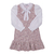 Conjunto Vestido e Camisa Malha Tweed e Cambraia Bordada Coral Elegante Paraiso na internet
