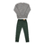 Conjunto Blusa Malhão Texturizado e Calça Sarja Verde Escuro Casual Paraiso na internet