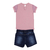 Conjunto Feminino Body E Shorts Jeans Mescla Rose 12398 - comprar online