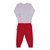 Conjunto Feminino Body Longo em Malha Fio 30 e Calça Bordado com Detalhe Laço Vermelho Le Bhua Lb12648 - comprar online