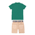 Conjunto Masculino Camiseta com Abertura de Botão Detalhe Bordado e Shorts Sarja com Cinto Paraiso na internet