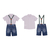 Conjunto De Shorts Jeans Com Camisa Branco Paraiso 12477 - comprar online
