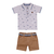 Conjunto Masculino Camiseta Polo e Shorts Sarja Caqui Paraiso 13967 - comprar online