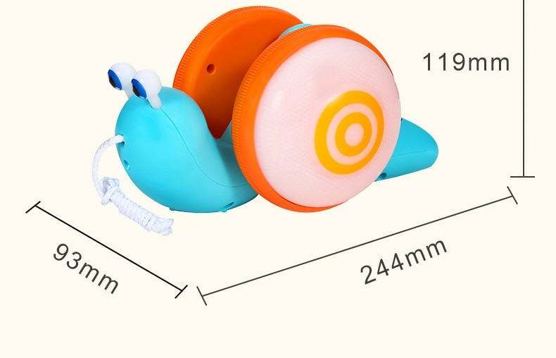 Brinquedo de puxar corda caracol carro luz musical animal de estimação  brinquedo para criança brinquedo educativo para criança