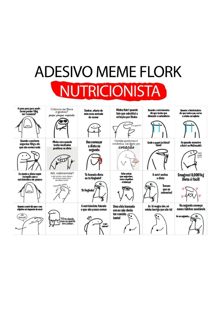 24 ADESIVOS MEME FLORK - Comprar em Gráfica Noslhama