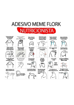 24 ADESIVOS MEME FLORK