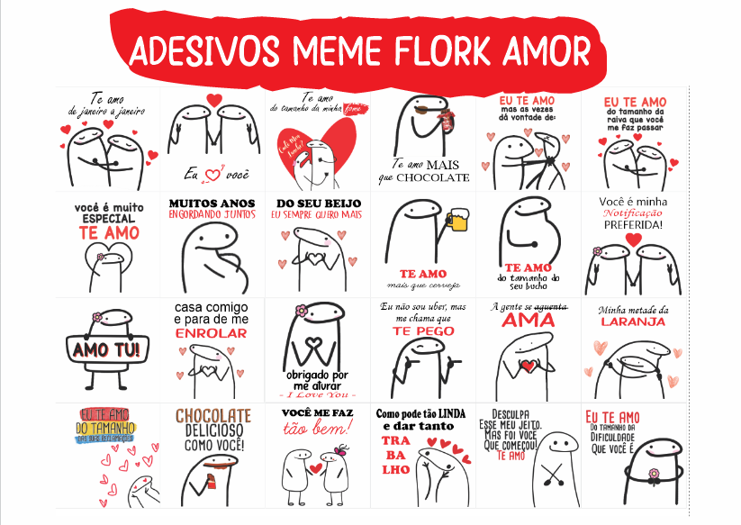 24 ADESIVOS MEME FLORK - Comprar em Gráfica Noslhama