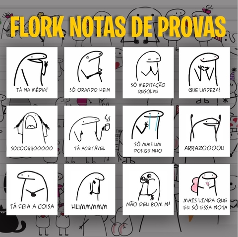 100 Flork para Notas Escolares ( Arquivo Digital)