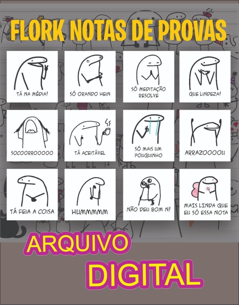 24 ADESIVOS MEME FLORK - Comprar em Gráfica Noslhama