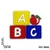 Aplique Emborrachado - 5 Unidades - Escolar - Cubos ABC - Amarelo/Vermelho/Azul