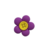 Aplique Emborrachado - 5 Unidades - Flor Lilas com Miolo de Botão Amarelo