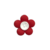 Aplique Emborrachado - 5 Unidades - Flor Vermelha com Miolo de Botão Branco