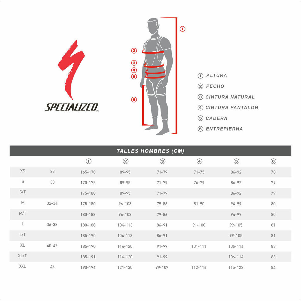Specialized bib size chart hotsell