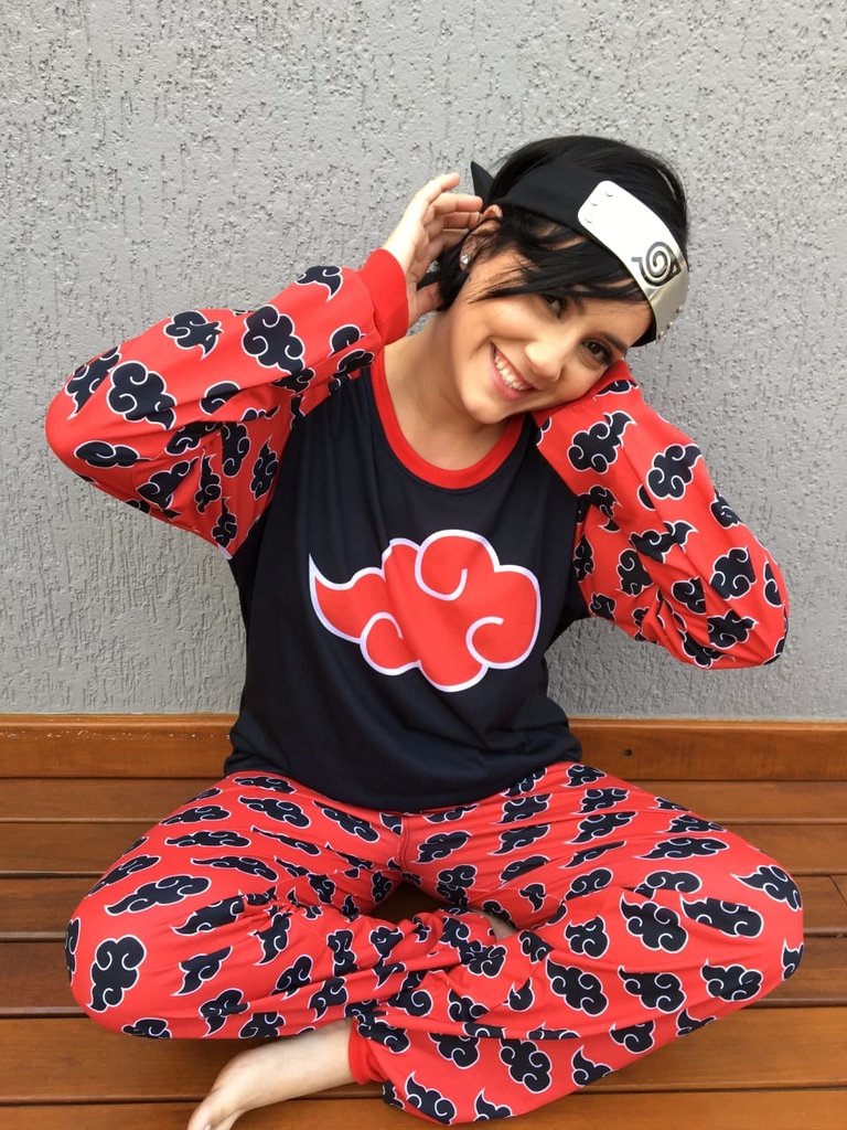 Kit Pijamas Inverno Casal Naruto Akatsuki (2 Unidades)