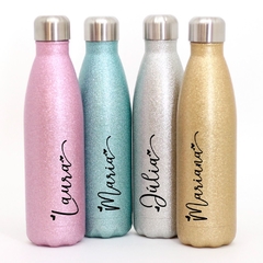 Garrafa Térmica Glitter Parede Dupla - 500ml