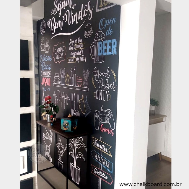 Papel De Parede Adesivo, Chalkboard Na Parede