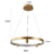 Pendente LED Lilla 60cm 3x3W + 39W 3000K Branco Quente Bivolt Dourado Fosco Nordecor