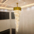 Pendente Cristal Longo 170cm 20xE14 Bivolt Dourado Cinderella Decor - INFOLED