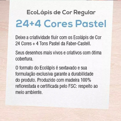 Lápis De Cor Faber Castell 24 Cores + 4 Pastel - loja online