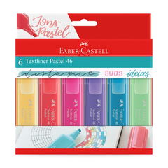 Marca Texto Faber-Castell Textliner Pastel Estojo com 6 Cores