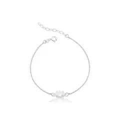 Pulseira de Prata Oval Cristal