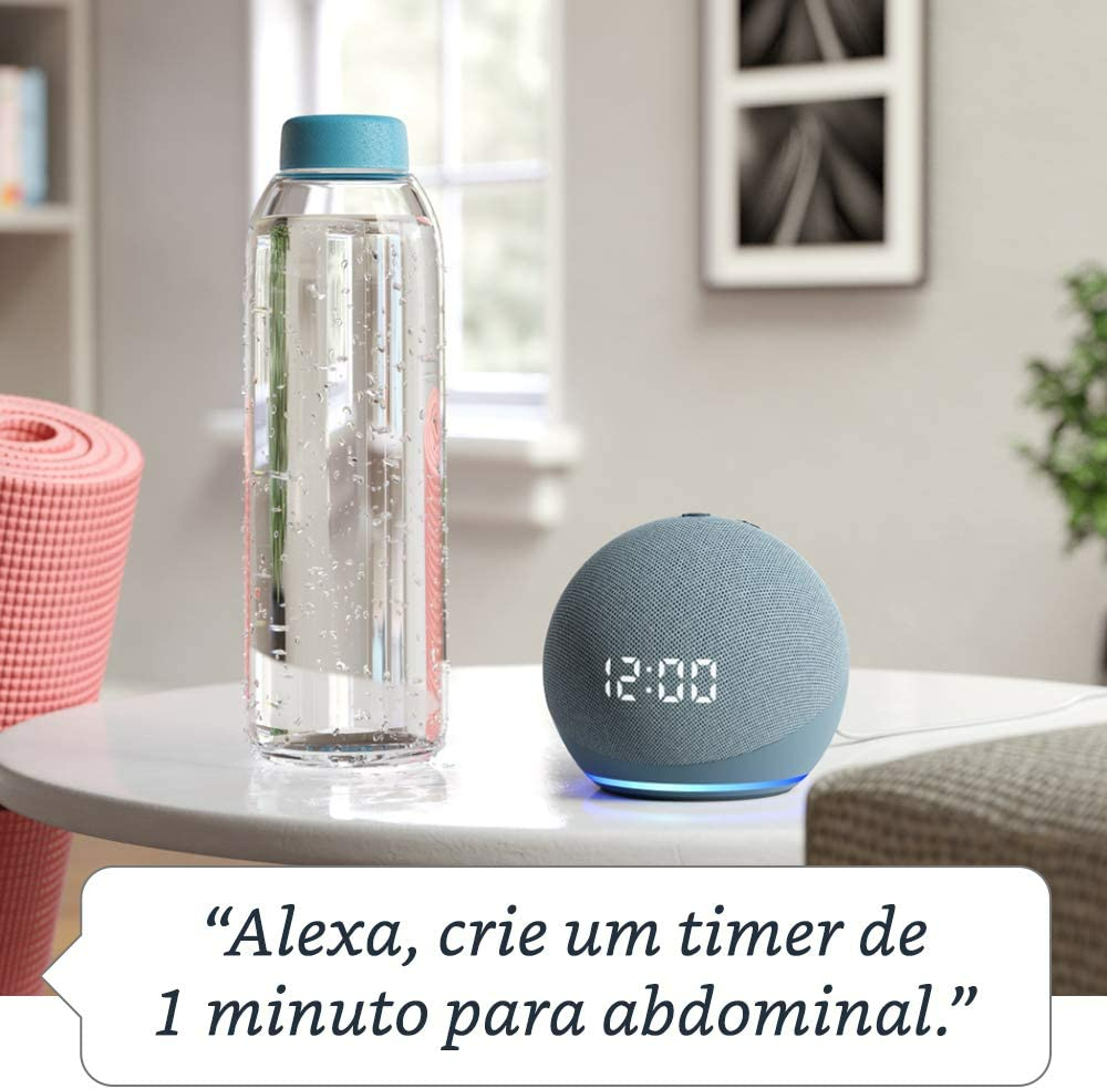 Smart Speaker  Echo 4ª Geração com Hub de Casa Inteligente e