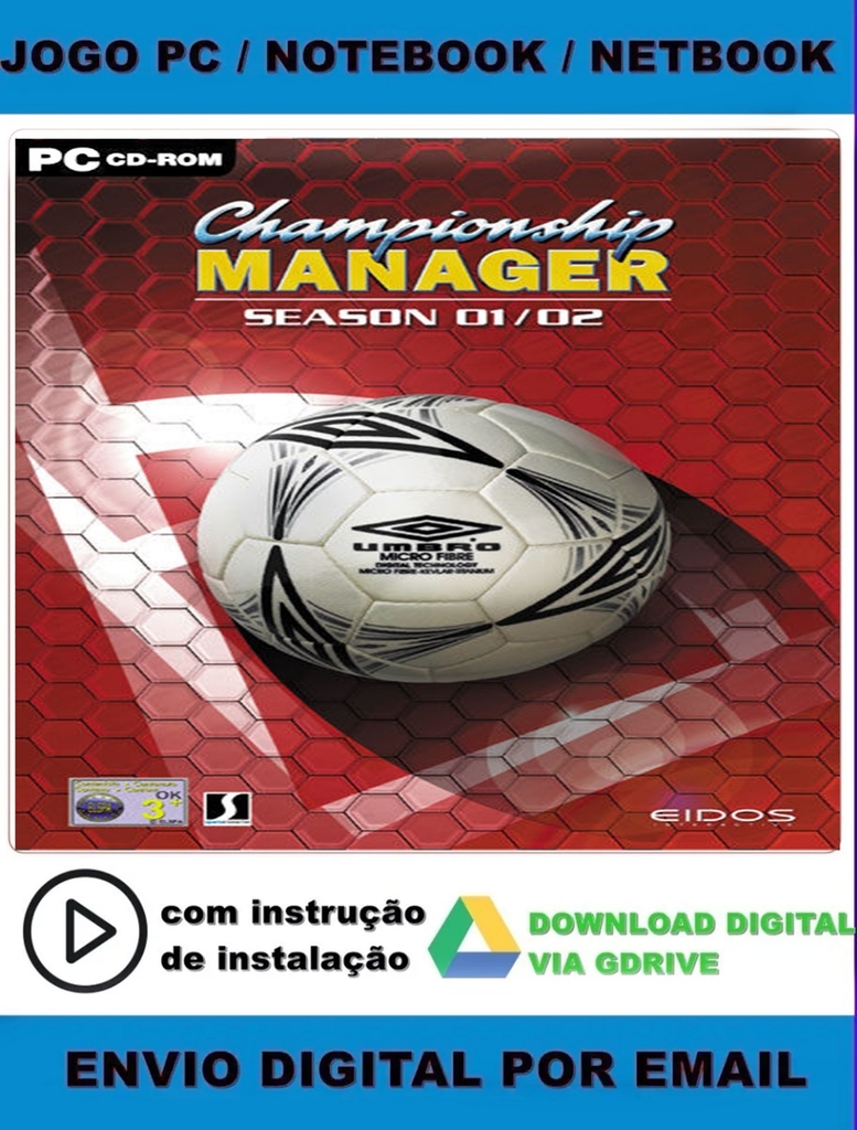 Championship Manager 01/02 - Pc Digital Midia Digital