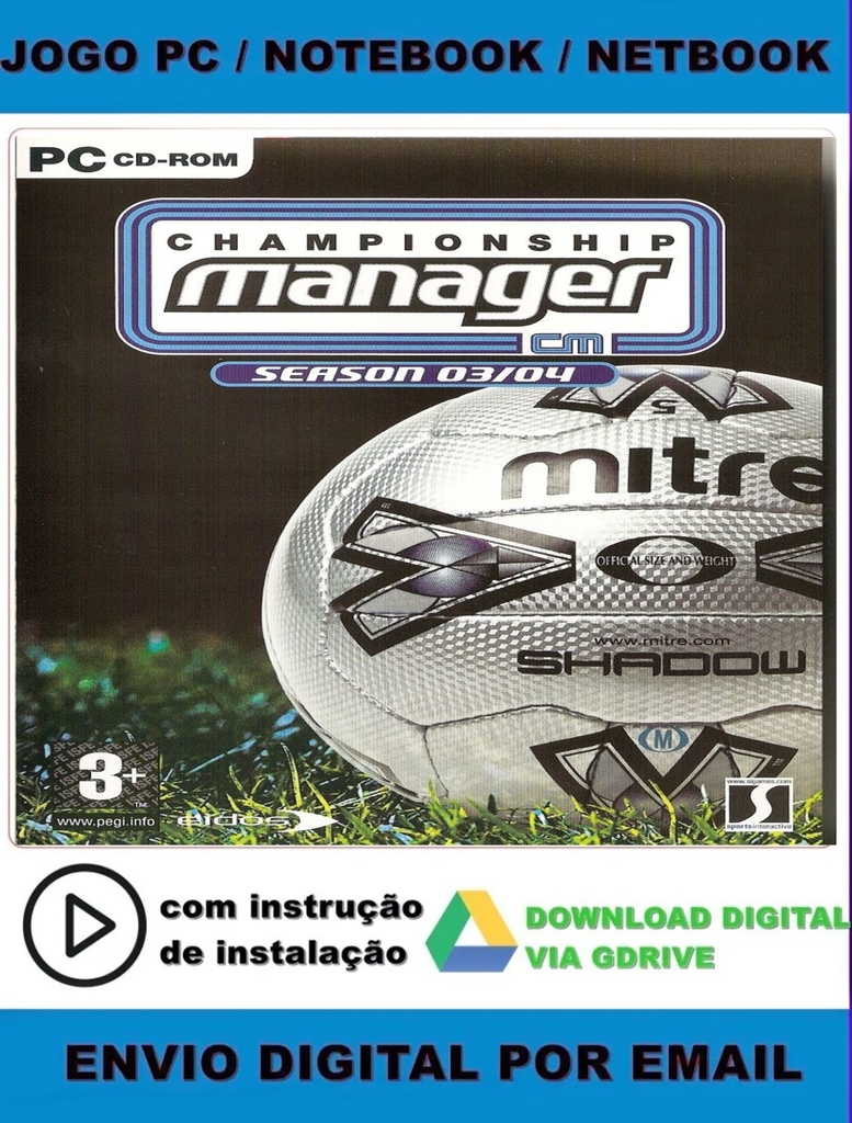 Championship Manager 03/04 - Pc Digital Midia Digital