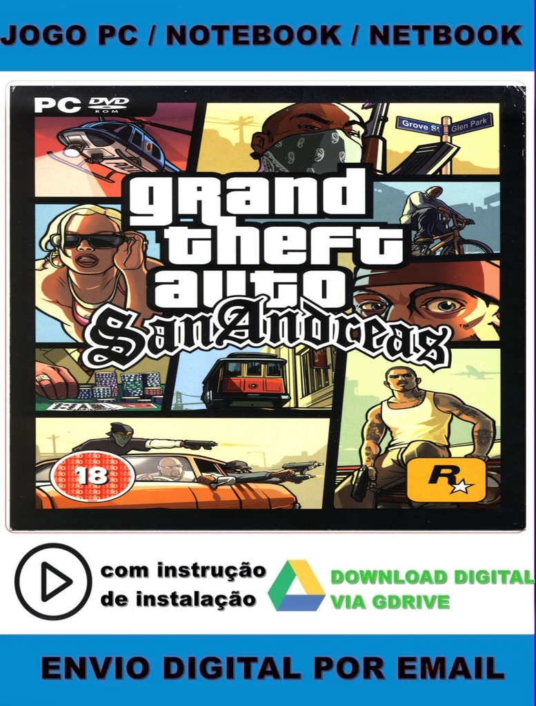 GTA San Andreas Clássico - Pc Digital Midia Digital