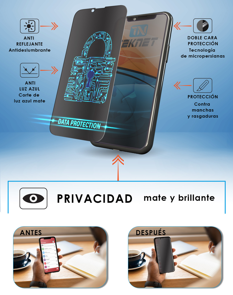 Protector de pantalla para iPhone 13 Pro Max (también compatible con iPhone  14 Plus), protector de pantalla antiluz azul, vidrio templado, protección