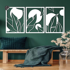 TRIPTICO ABSTRACT LEAVES - comprar online