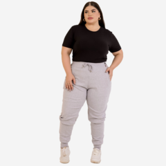 Calça Jogger Skinny Feminina Plus Size Em Ribana Canelado. - Rocha Forte Modas