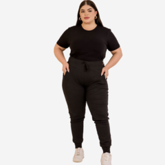 Imagem do Calça Jogger Skinny Feminina Plus Size Em Ribana Canelado.