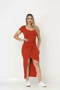 Vestido Midi Liso Sem Estampa Médio Casual Feminino Moderno