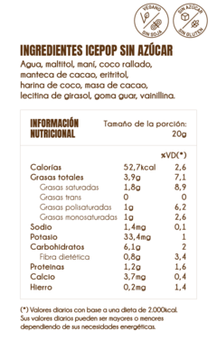 IcePop Maní & Chocolate a la Leche de Coco - comprar online