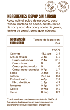 IcePop Maracuyá & Chocolate a la Leche de Coco - comprar online