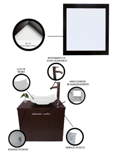 Imagen de Gabinete Para Baño Izquierdo Con Espejo Decorativo VERNIER