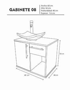 Gabinete Para Baño Con Lavamanos Y Monomando MILORI Con Puerta Y Cajón - tienda en línea