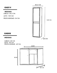 Combo De Gabinete Para Baño Lavamanos Y Monomando + Gabinete Organizador Jacquemart