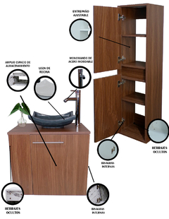 Combo De Gabinete Para Baño Lavamanos Y Monomando Izquierdo + Gabinete Organizador Garnier