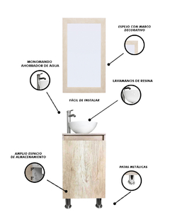 Gabinete De Baño Para Lavabo Con Espejo Decorativo GISLA en internet