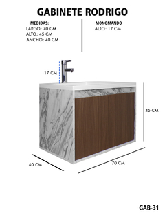 Gabinete De Baño RODRIGO Con Lavabo Y Llave Minimalista. - comprar en línea