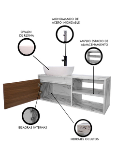 Imagen de Gabinete Para Baño Con Lavamanos Y Monomando ODIN