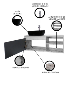 Gabinete Para Baño Con Lavamanos Y Monomando ODIN - Decomobil