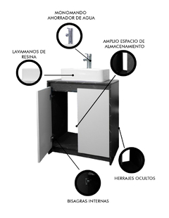 Gabinete Para Baño Con Lavabo Y Llave VARENNA Minimalista - comprar en línea